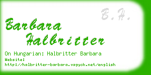 barbara halbritter business card